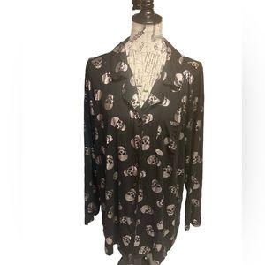 Torrid super soft black silver skull sleep shirt 2xl